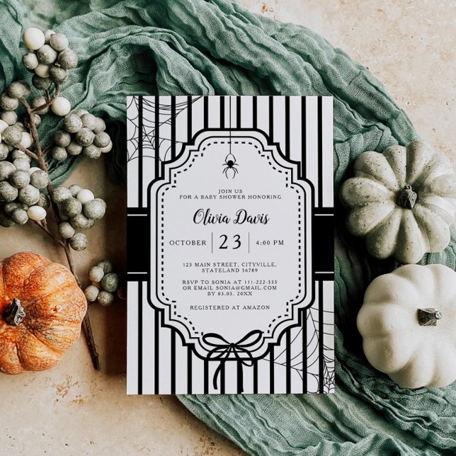 Halloween Autumn Gothic Spooky Baby Shower Invitation (Creator Uploaded)