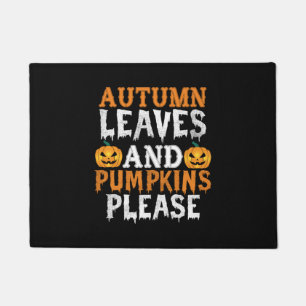 Halloween Autumn Leaves And Pumpkins Birthday Doormat