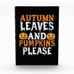 Halloween Autumn Leaves And Pumpkins Birthday Photo Block