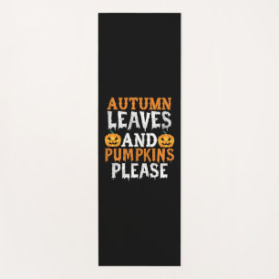 Halloween Autumn Leaves And Pumpkins Birthday Yoga Mat