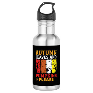 Halloween Autumn Leaves and Pumpkins Vintage Desig 532 Ml Water Bottle