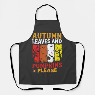 Halloween Autumn Leaves and Pumpkins Vintage Desig Apron