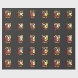 Halloween Autumn Leaves and Pumpkins Vintage Desig Wrapping Paper