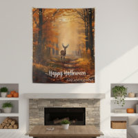Halloween Autumn Thanksgiving Forest Deer