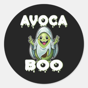 Halloween Avocado Pun Ghost Costume Funny Veggie A Classic Round Sticker