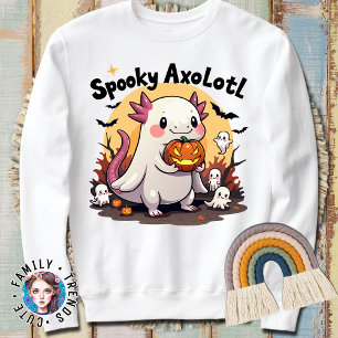 Halloween Axolotl Gifts Cute Skeleton Halloween Sweatshirt