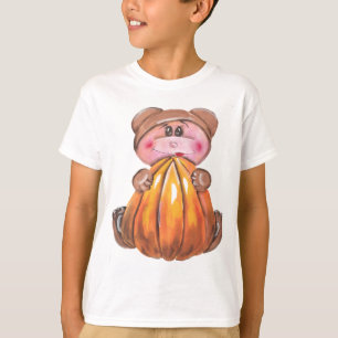 Halloween Baby Bear with Pumpkin T-Shirt