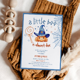 Halloween Baby Boy Shower Pumpkin Invitation
