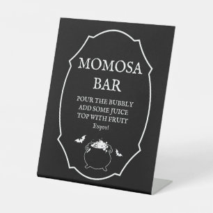 Halloween Baby Brewing Baby Shower Momosa Bar Pedestal Sign