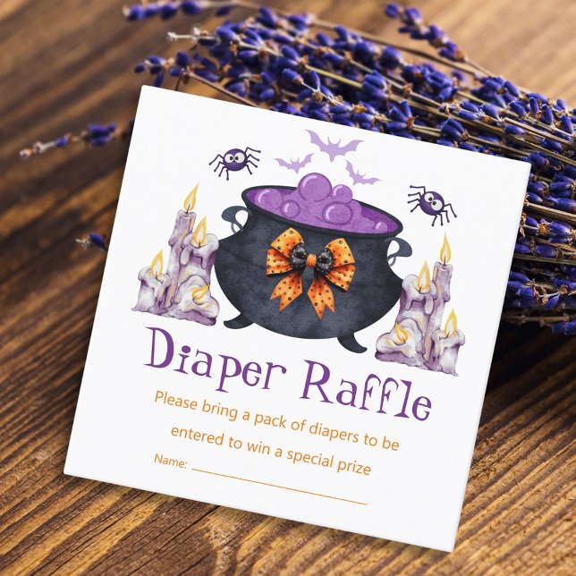 halloween baby brewing diaper raffle baby shower   enclosure card (Creator Uploaded)