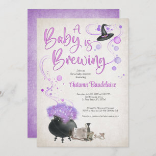 Halloween Baby Brewing Shower Invitation