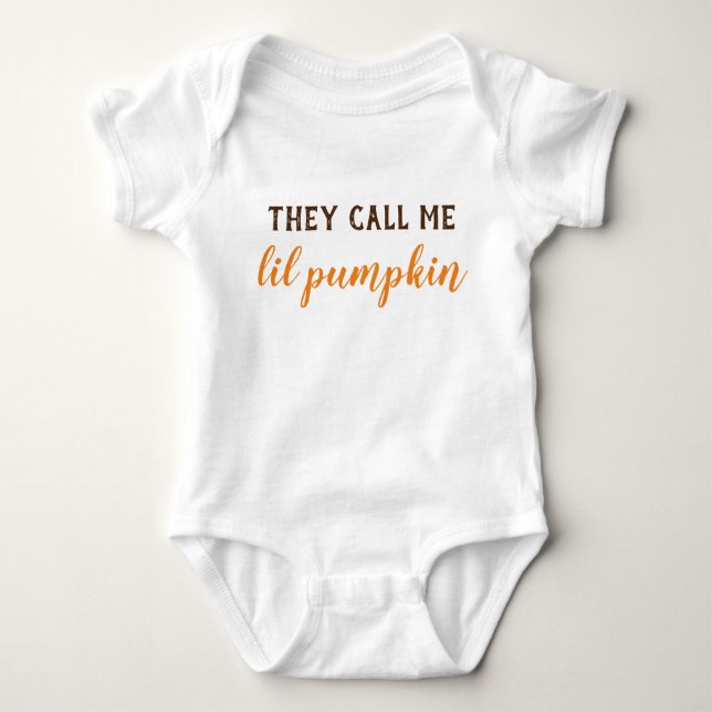 Halloween Baby Clothes They Call Me Lil Pumpkin Bodysuit (Front)