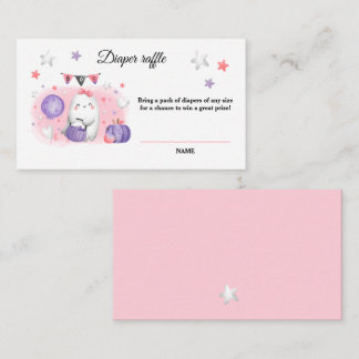Halloween Baby Girl Shower Diaper Raffle Card