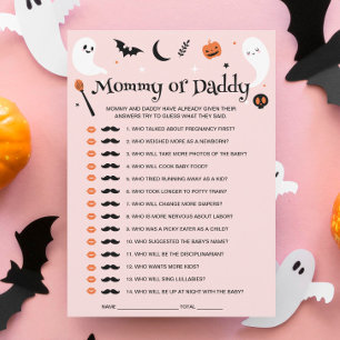 Halloween Baby Girl Shower Guess Who Game Card