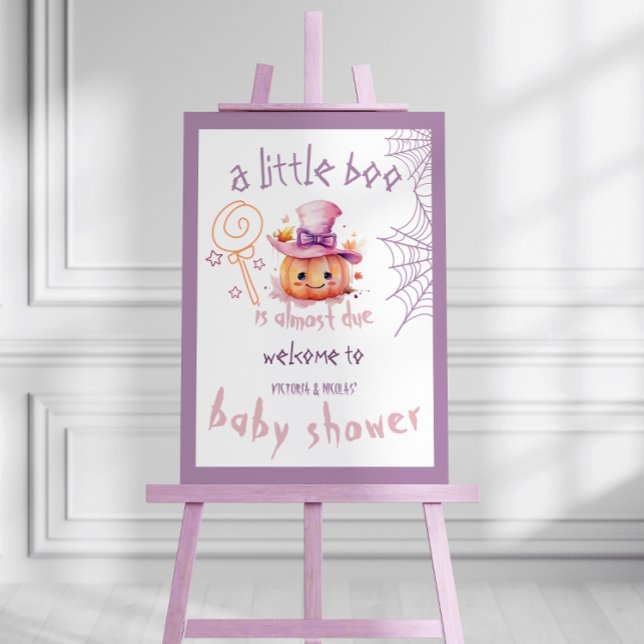 Halloween Baby Girl Shower Pumpkin Welcome Sign (Creator Uploaded)
