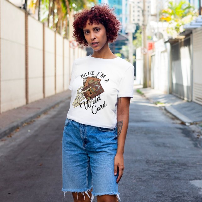 HALLOWEEN BABY IM A WILD CARD SKELETON | WILD WEST T-Shirt (Creator Uploaded)