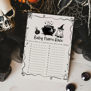 Halloween Baby is Brewing Baby Name Race Game