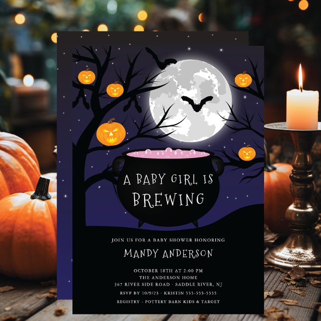 Halloween Baby is Brewing Baby Shower Invitation (Creator Uploaded)