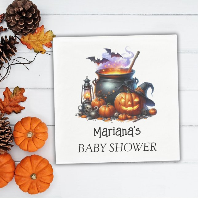 Halloween Baby is Brewing Baby Shower Napkin (Creator Uploaded)