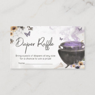 Halloween Baby is Brewing BabyShower Diaper Raffle Enclosure Card