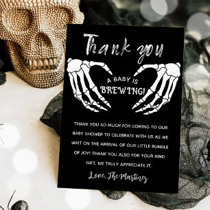 Halloween Baby Is Brewing Cauldron Thank You Card