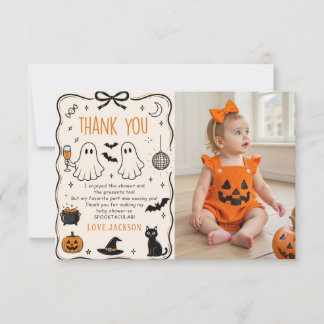 Halloween Baby photo Thank You Card