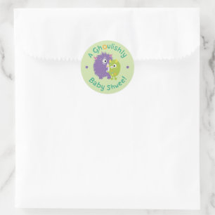 Halloween Baby Shower A Ghoulishly Good Time Classic Round Sticker