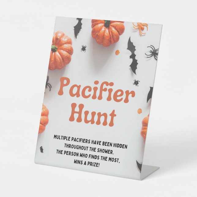 Halloween Baby Shower A Little Boo Invitation Pedestal Sign (Front)