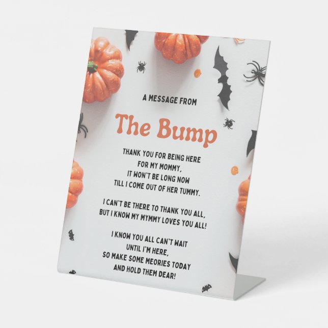 Halloween Baby Shower A Little Boo Invitation Pedestal Sign (Front)