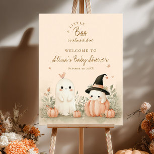 Halloween Baby Shower A Little Boo Is Due Welcome Poster