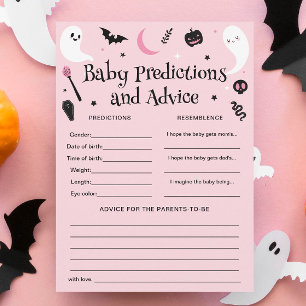 Halloween Baby Shower Baby Predictions Game Card