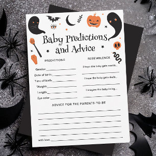 Halloween Baby Shower Baby Predictions Game Card