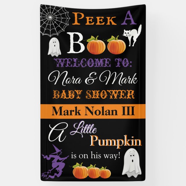 Halloween Baby Shower Banner (Vertical)