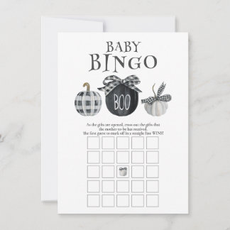 Halloween Baby Shower Bingo Game Card