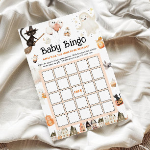 Halloween Baby Shower Bingo Game Floral 