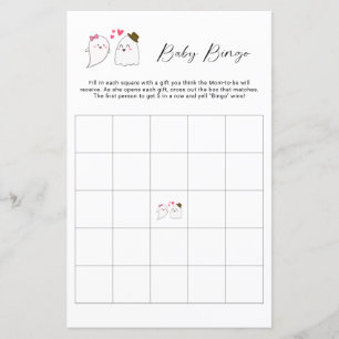 Halloween Baby Shower Bingo Game Little Boo Ghost