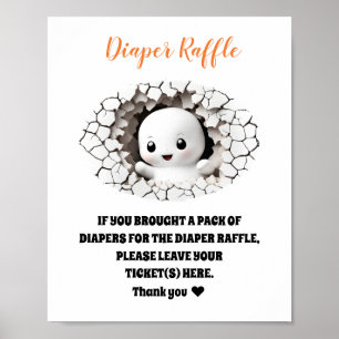 Halloween Baby Shower Boo Diaper Raffle Sign