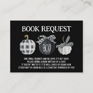 Halloween Baby Shower Book Request, Books for Baby Enclosure Card