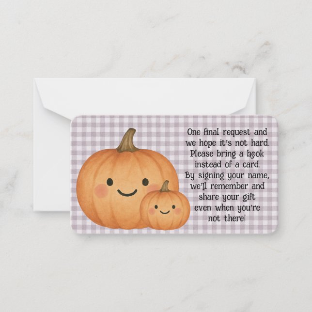 Halloween Baby Shower Book Request Card  (Front)