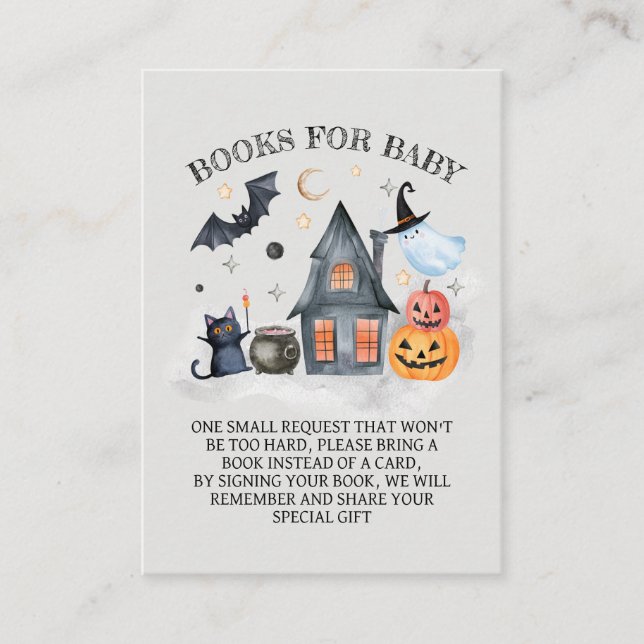 Halloween Baby Shower Books for Baby Enclosure Card (Front)