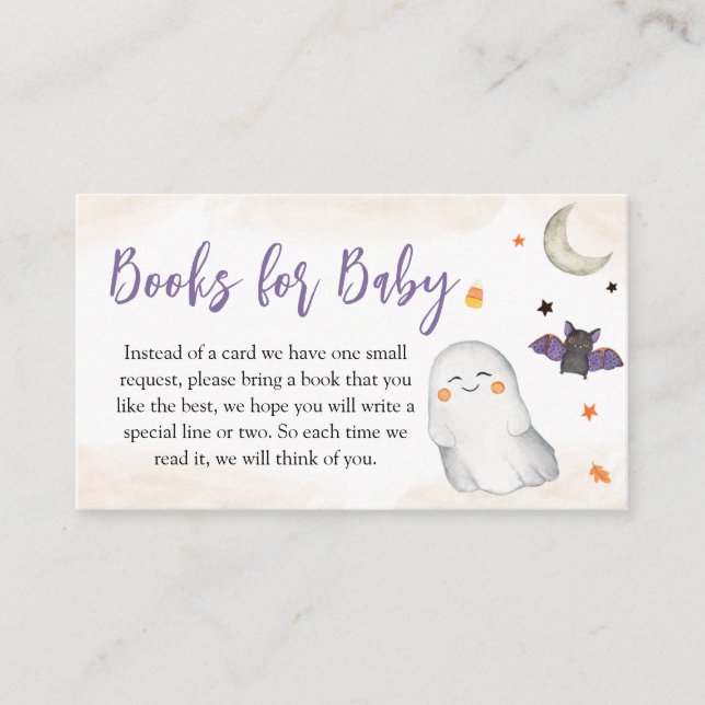 Halloween Baby Shower Books for Baby Enclosure Card (Front)