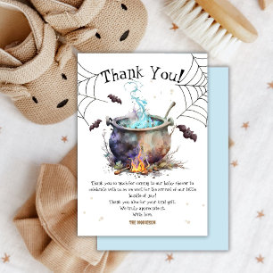 Halloween Baby Shower Boy Cute Blue Thank You Card