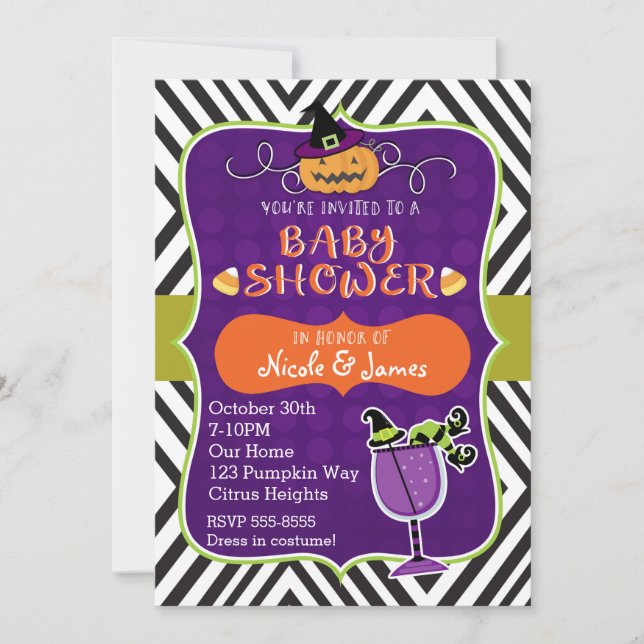 Halloween BABY SHOWER Cute Modern Invitation (Front)