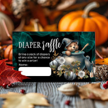 Halloween Baby Shower Diaper Raffle Card