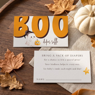 Halloween Baby Shower Diaper Raffle Enclosure Card