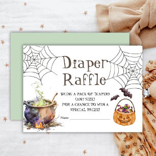 Halloween Baby Shower Diaper Raffle Gender Neutral Enclosure Card