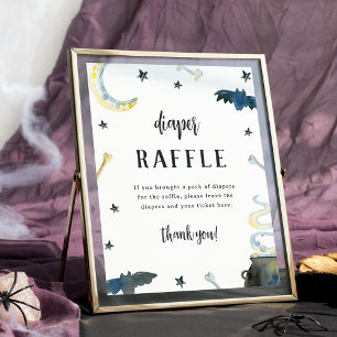 Halloween Baby Shower Diaper Raffle Sign