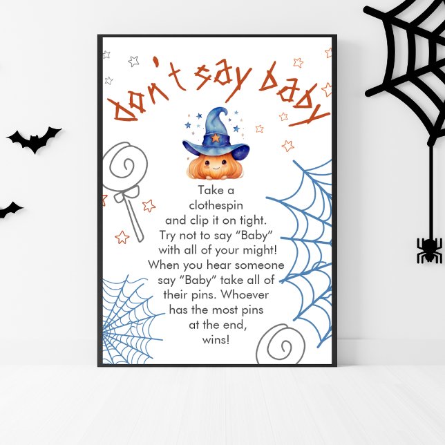 Halloween Baby Shower Don't Say Baby Game Poster (Creator Uploaded)