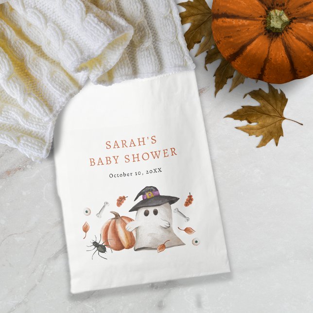 Halloween Baby Shower Favour Bag (Halloween Gift Favor Bag A Little Boo Is Almost Due Baby Shower)