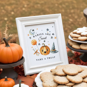 Halloween Baby Shower Favour Sign Little Boo